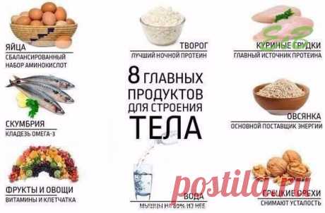 8 ГЛАВНЫХ ПРОДУКТОВ ДЛЯ СТРОЕНИЯ ТЕЛА
#ликбез