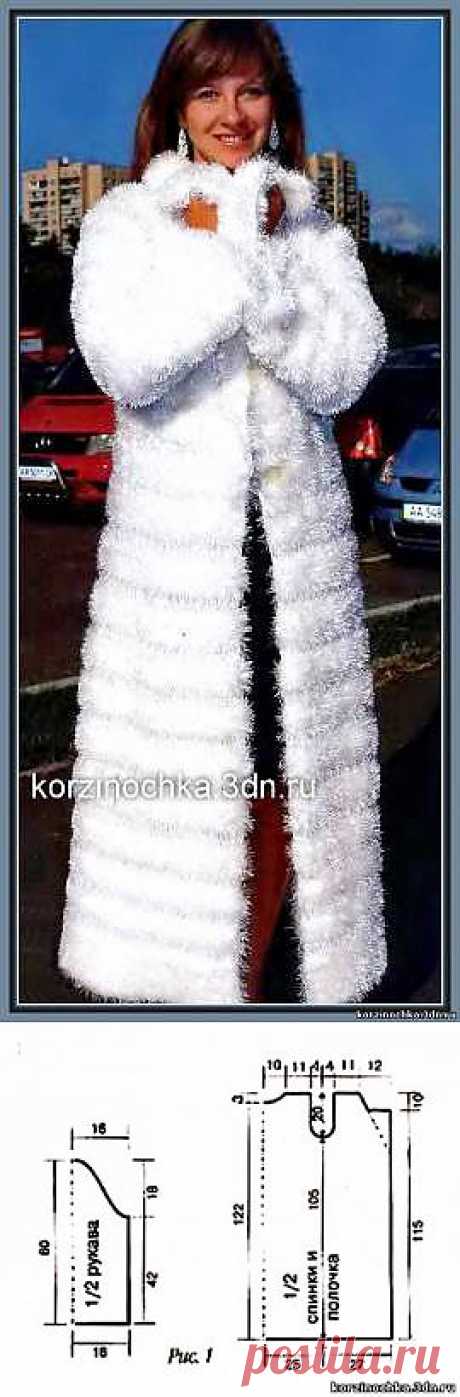 Белое вязаное пальто из &quot;Травки&quot; - 2 Марта 2013 - Вязание спицами, модели и схемы для вязания на спицах