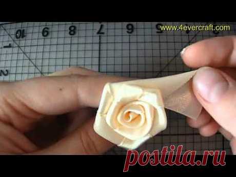 Мастер-класс по созданию розы (handmade ribbon rose).