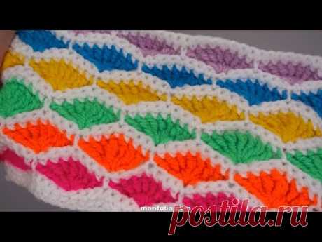 How to crochet shell stitch for blanket simple tutorial by marifu6a