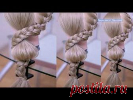 Причёска в школу, из кос  Hair tutorial Peinado de trenza