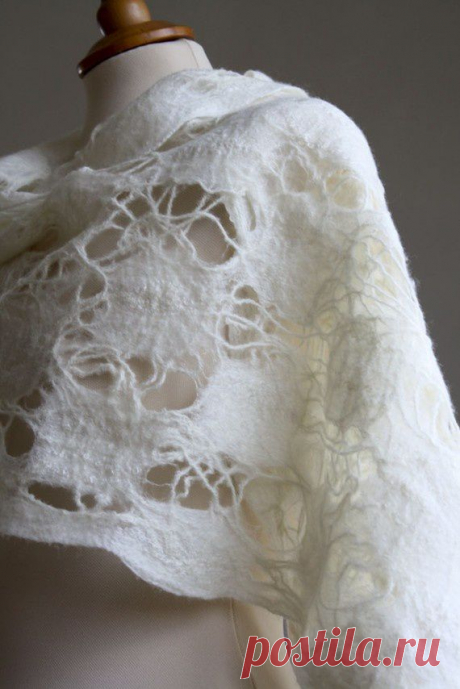 'lace' felted wool wrap | felted scarves, etc.