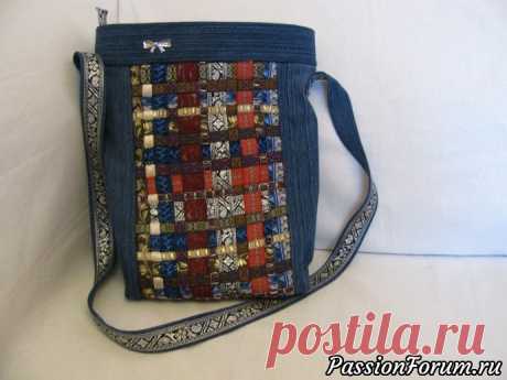 Джинсовая сумочка и плетение тесьмой | Шьем аксессуары