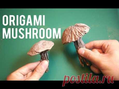How to fold an easy origami mushroom
