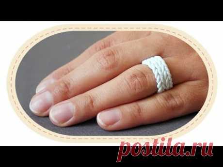 Вязаное кольцо из полимерной глины. Polymer clay crochet ring.