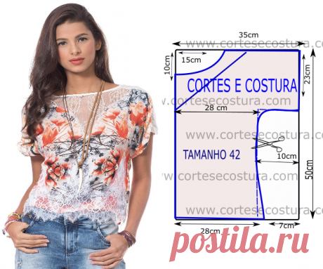 BLUSA COM RENDA BRANCA | Cortes e Costura