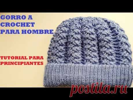 GORRO A CROCHET PARA PRINCIPIANTES