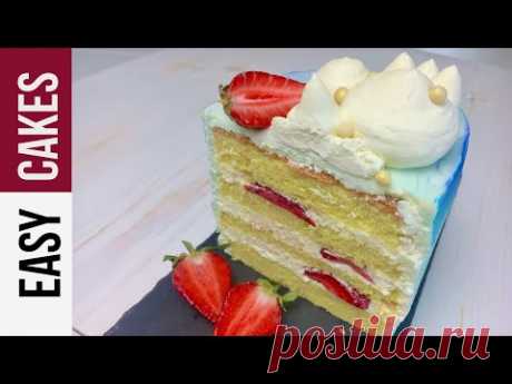 ТОРТ КЛУБНИКА - ПЛОМБИР: Рецепт крема Пломбир, как собрать торт с клубникой