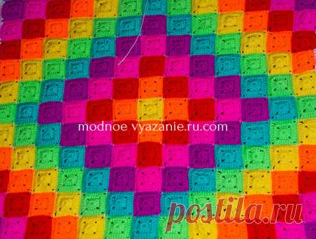 Как связать плед пикселями - Crochet - Modnoe Vyazanie