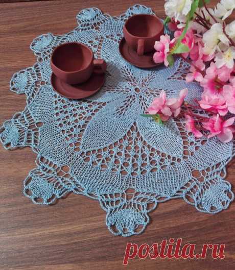 Crochet doily blue doily lace doily lace doilies round | Etsy