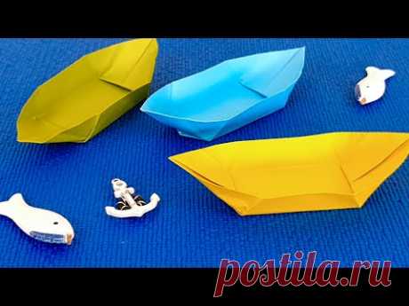 КАК СДЕЛАТЬ ЛОДКУ ИЗ БУМАГИ. Как сделать кораблик оригами.Поделки из бумаги своими руками.