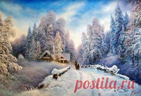 Зимний пейзаж в творчестве Александра Стрелкова