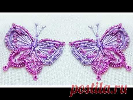 Красивый дизайн бабочки|Объемная вышивка|легкие швы