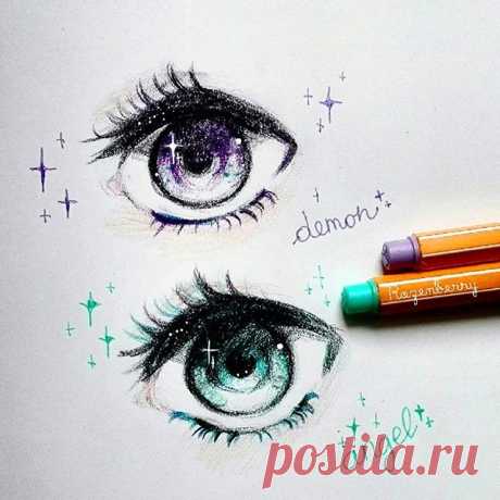 Hello babies! New couple of eyes 😍💕 This time which one do you prefer? Angel or demon's eye? 👼✨
#eye #eyedrawing #traditionalart #traditional #anime #manga #rozenberry #feature