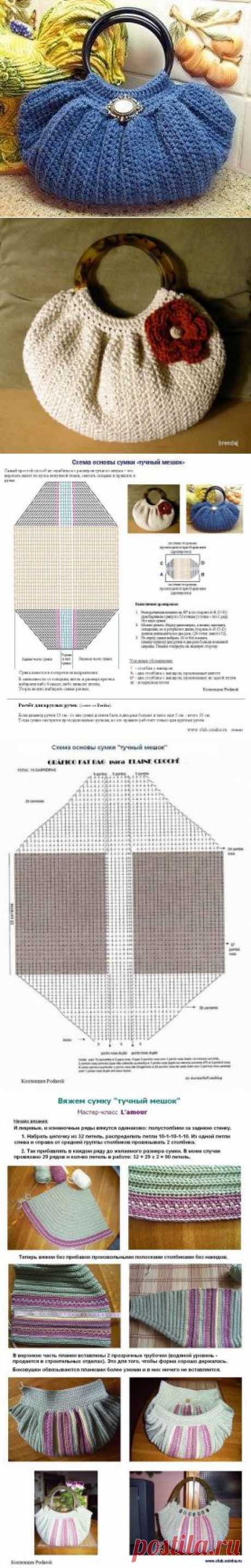 Сумка крючком тучный мешок. Схемы | LaChat