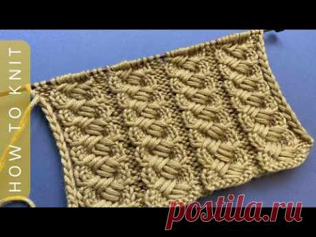 Эффектный узор с косами [+СХЕМА]❤️спицами для вязания кардигана/шапки/ свитера/Beautiful knit stitch