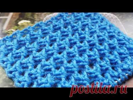 Вяжем рельефно-ажурный узор спицами 🍂 knitting pattern.