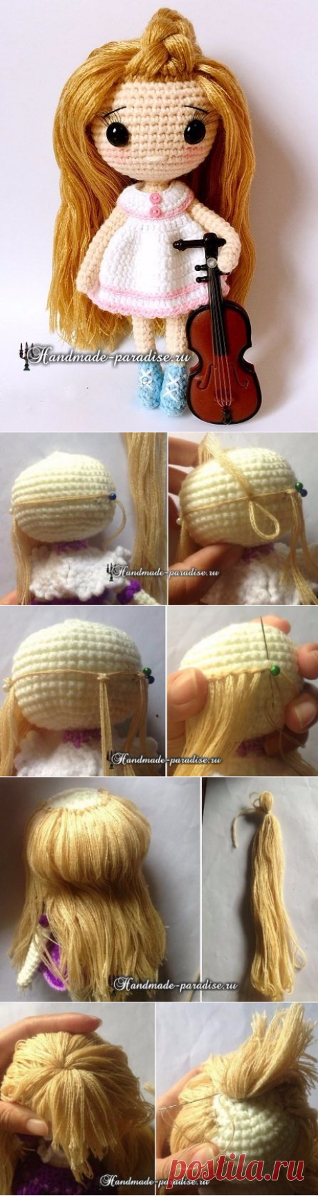 Как сделать волосы куколке амигуруми - Handmade-Paradise