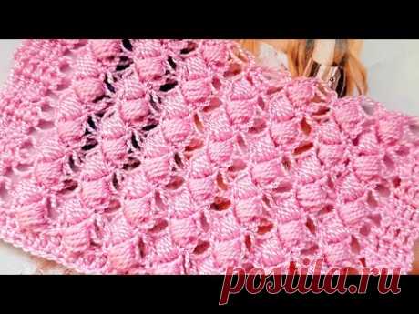 Узор крючком ❤ crochet pattern 💋 strickmuster ❤ tricot ❤ how to knit ❤  tricô ❤  örgü deseni बुनना