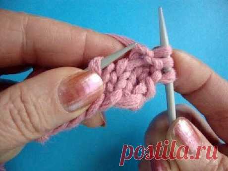 Скрещенная изнаночная петля Урок42   Вязание на спицах Knitting basics