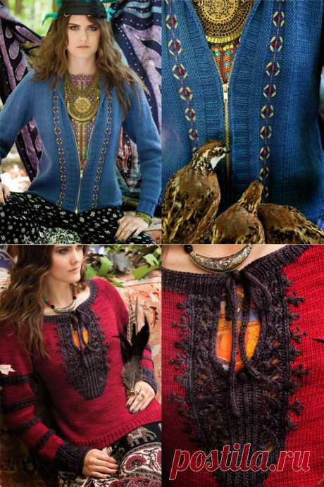 Vogue Knitting Fall 2014 | Вязаные модели в стиле Boho-chic: Вязание крючком и спицами