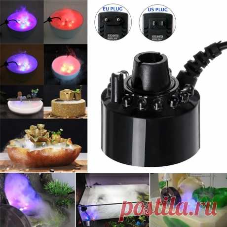 12led ultrasonic atomizer colorful tank light mist maker aquarium fish lamp ac110-240v Sale - Banggood.com
