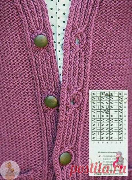 Вязание-спицы&gt;Интересная планка для свитера