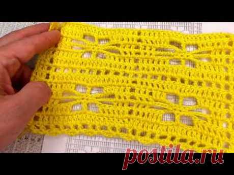 РАЗБОР узора по СХЕМЕ , вязание КРЮЧКОМ , crochet beautiful pattern ( узор № 424)