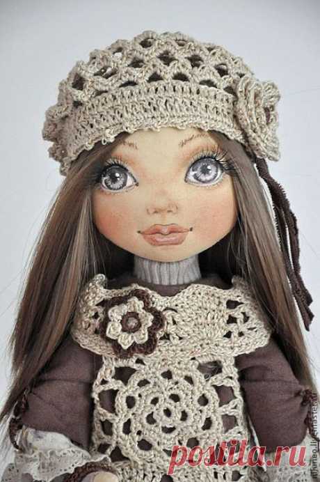 Купить Юдита - коричневый, текстильная кукла, авторская кукла, интерьерная кукла, коллекционная кукла, хлопок