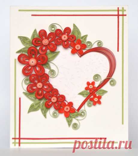 Exquisite Valentine Quilling Card Valentine's Day by QuillyVicky