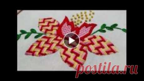Hand Embroidery Fantasy Flower Checkered Stitch