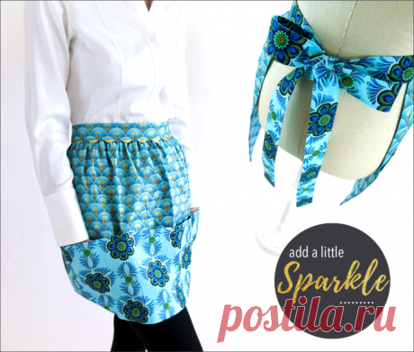 Festive Half Apron with Extra Large Pockets | Sew4Home