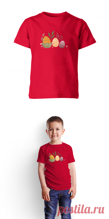 Детская футболка «Декоративные пасхальные яйца» цвет белый - дизайнер принта Anstey