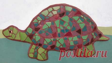 Turtle Mosaic 19" x 15" Turtle Mosaic.  Part of a large mosaic and painted installation by Rachel Rodi Mosaics at Laurel Elementary School. Oakley, CA   2009