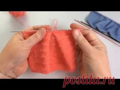 Складки для сарафана / Вязание спицами / Knitting Folds for maternity dress - YouTube