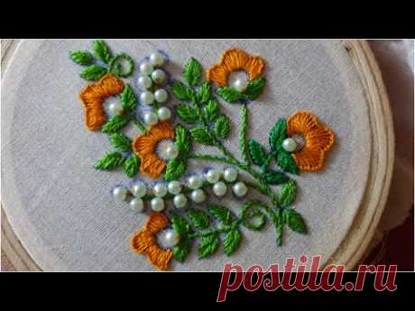 easy hand stitch design easy hand embroidery flower embroidery all over work