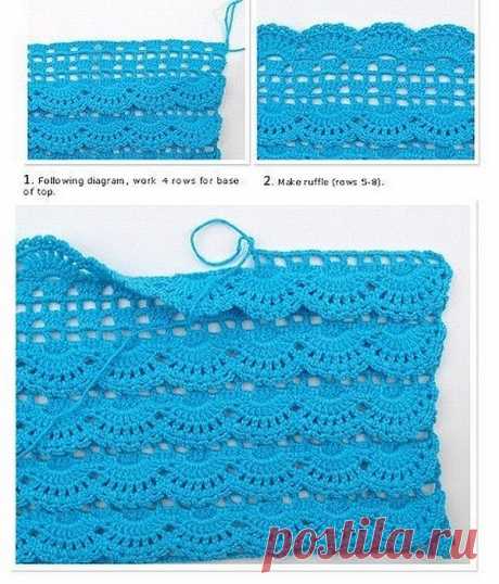 Top bleu pour fille et ses grilles gratuites ! - Modèles pour Bébé au Crochet