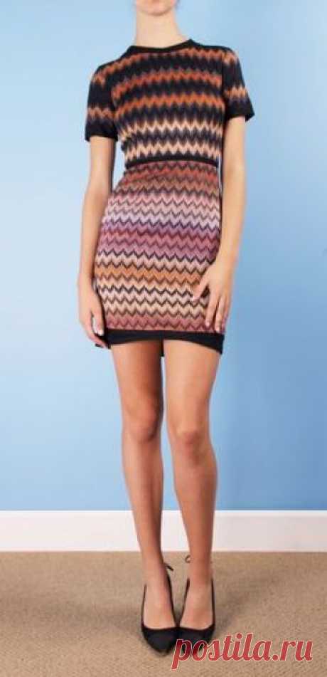 MISSONI DRESS  The bright zig zags, and color add so much pop in such a simple dress. It would look amazing with leggings, booties and a trench coat.