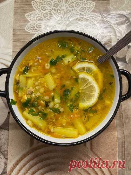 Суп из рыбных консервов с перловкой - рецепт автора Светлана Акс