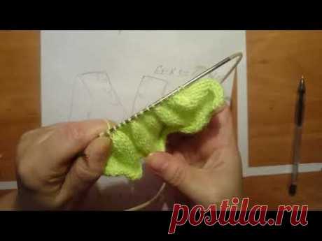 Как вязать "РЮШИ" спицами.How to Crochet Ruffles