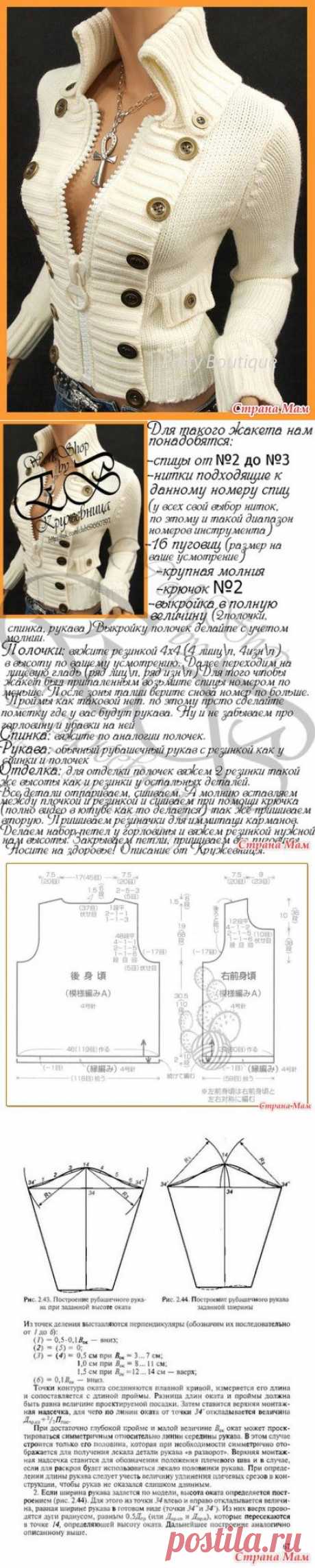Жакет, к которому я сделала небольшое описание, многим очень полюбился) - Вязание - Страна Мам