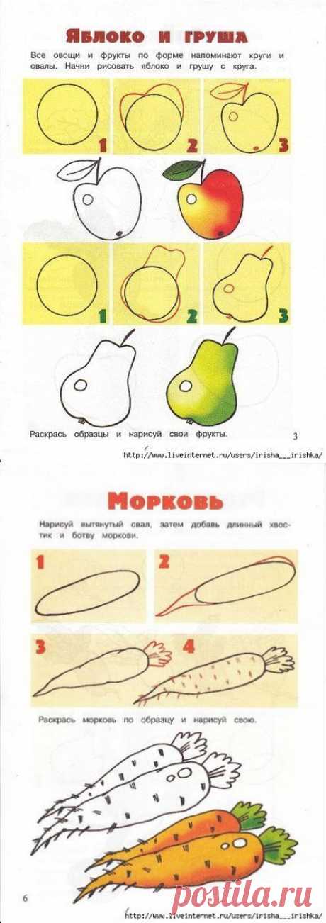 Учимся рисовать овощи и фрукты