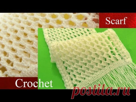 Bufanda a Crochet  en punto 3D panal o nido de abeja tejido tallermanualperu