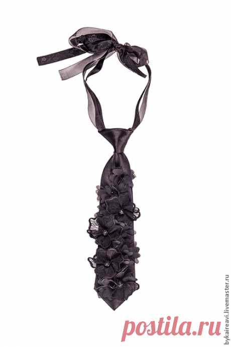 Купить Галстук-украшение-это yникальный 3D галстук-колье&quot;Mary-Ann&quot; - текстильный цветок, бусины