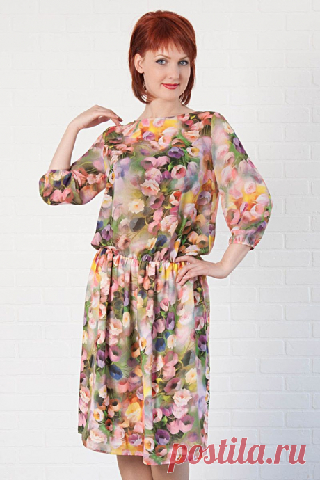 Летнее шифоновое платье Азалия-1052 - интернет-магазин Moda-nsk