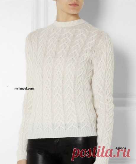 Вязаный пуловер спицами со схемой, модель от Agnona | Ms Lana Vi