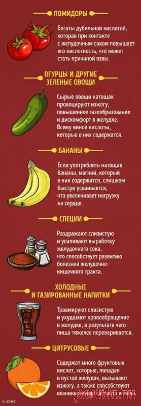 20 продуктов, которые можно и нельзя есть натощак. / Здоровье / Блоги Миллион Меню