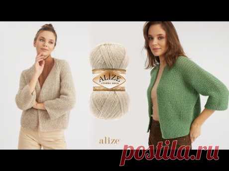 Кардиган Armor Stitch с Alize Angora Gold