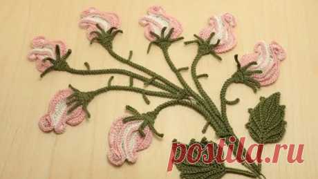 Вязание БУТОНА ЦВЕТКА РОЗЫ крючком crochet flowers the roses