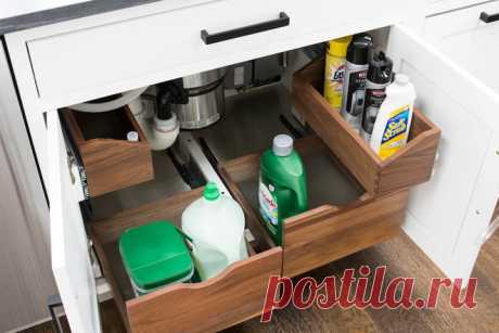 Хранение под раковиной: что и как можно хранить под мойкой на кухне